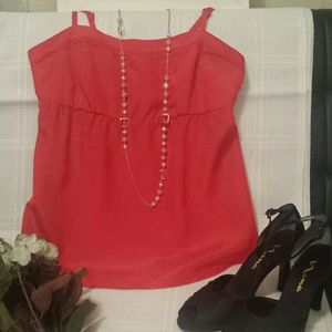 Red Camisole With Adjustable Straps sz Medium